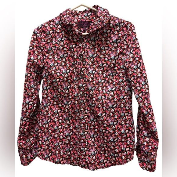 J Crew Liberty Art Fabrics Blouse Top 100% Cotton Paisley Print Multicolor sz 6 - Picture 2 of 7